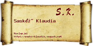 Saskó Klaudia névjegykártya