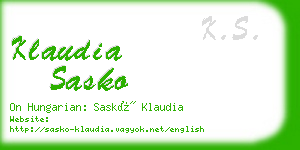 klaudia sasko business card